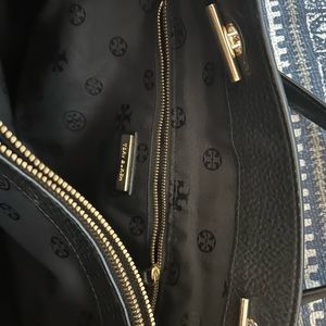 Tory Burch Black Leather Tote Bag
